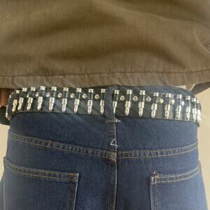 Bullet Utility Black Tactical Belt – Military Style, Unisex, Adjustable, New